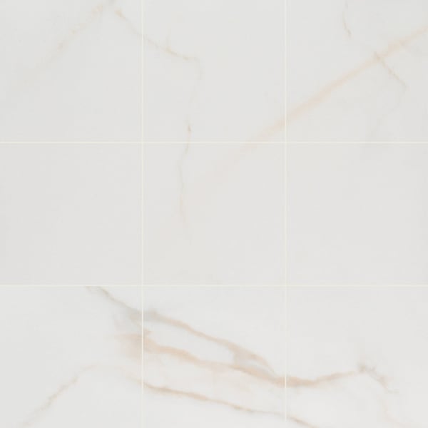 Adella Calacatta 18 in. x 18 in. Matte Porcelain Floor and Wall Tile, 5PK